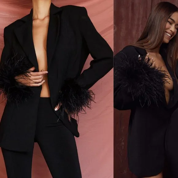 HOUSE OF CB 'Esme' Black Oversized Blazer NWOT